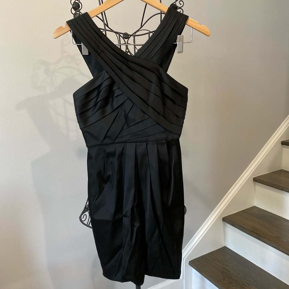 BCBG Woman’s Black Silky Cross top Dress